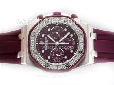 Audemars Piguet Royal Oak Chronograph Swiss Valjoux 7750 Movement Diamond Bezel with Purple Dial