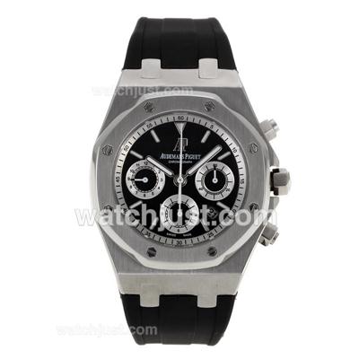 Audemars Piguet Royal Oak Chronograph Swiss Valjoux 7750 Movement with Black Checkered Dial-Rubber Strap