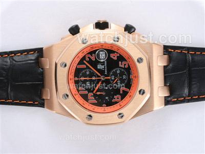 Audemars Piguet Royal Oak Limited Edition Working Chronograph Rose Gold Case Black Dial