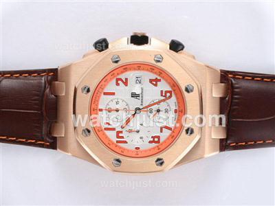 Audemars Piguet Royal Oak Limited Edition Working Chronograph Rose Gold Case with White Dial