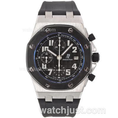 Audemars Piguet Royal Oak Offshore Chrono Swiss Valjoux 7750 Movement PVD Bezel with Black Checkered Dial-Rubber Strap