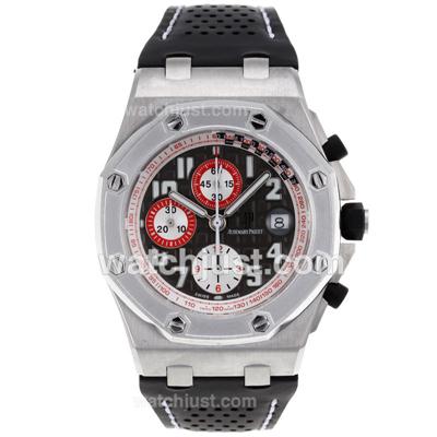 Audemars Piguet Royal Oak Offshore Chronograph Swiss Valjoux 7750 Movement with Black Checkered Dial-Leather Strap