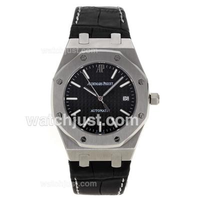 Audemars Piguet Royal Oak Swiss ETA 2824 Movement with Black Checkered Dial-Leather Strap