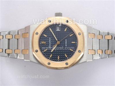 Audemars Piguet Royal Oak Swiss ETA 2836 Movement Two Tone with Blue Dial