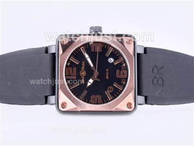 Bell & Ross BR 03-92 Automatic PVD Case with Rose Gold Bezel-42x42mm