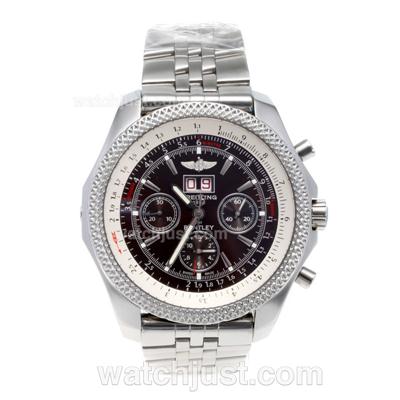 Breitling Bentley 6.75 Big Date Chronograph Swiss Valjoux 7750 Movement with Brown Dial S/S