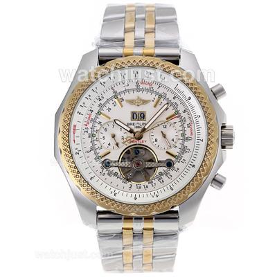 Breitling Bentley Tourbillon Automatic Two Tone with White Dial