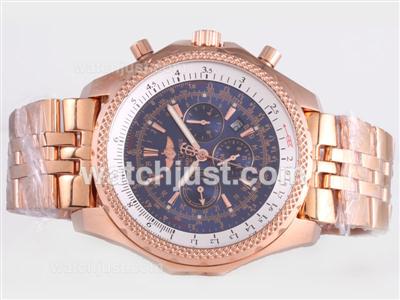 Breitling for Bentley Motors Automatic Full Rose Gold with Blue Dial