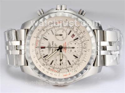 Breitling for Bentley Motors T Chronograph Swiss Valjoux 7750 Movement with White Dial New Version