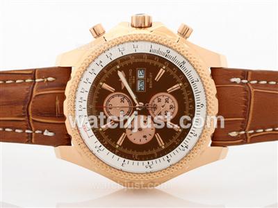 Breitling For Bentley Working Chronograph Rose Gold Case Brown Dial