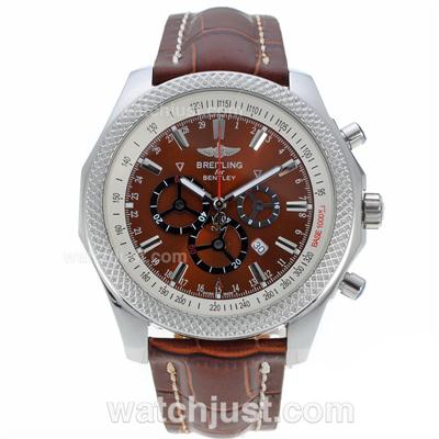 Breitling for Bentley Working Chronograph with Brown Dial-Leather Strap