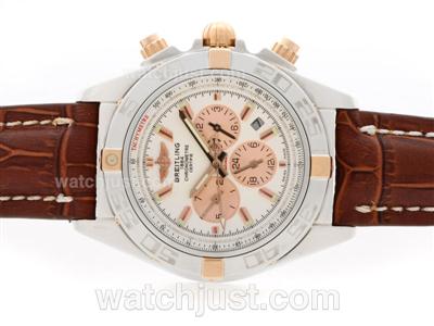 Breitling Chronomat B01 Automatic Two Tone Case White Dial with Stick Marking- 2009 New Model