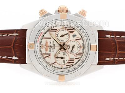 Breitling Chronomat B01 Working Chronograph Two Tone Case White Dial with Roman Marking- 2009 New Model