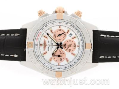 Breitling Chronomat B01 Working Chronograph Two Tone Case White Dial with Stick Marking- 2009 New Model