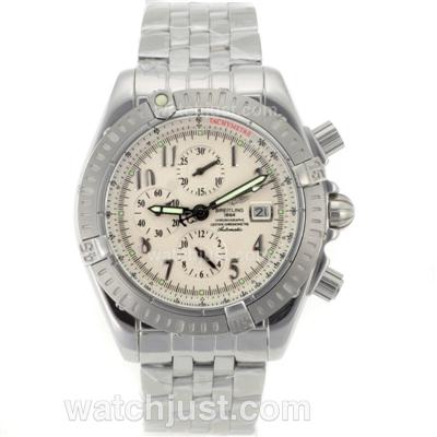 Breitling Chronomat Evolution Automatic Number Markers with White Dial S/S