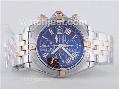 Breitling Chronomat Evolution Chrono Swiss Valjoux 7750 Movement Two Tone with Brown Dial