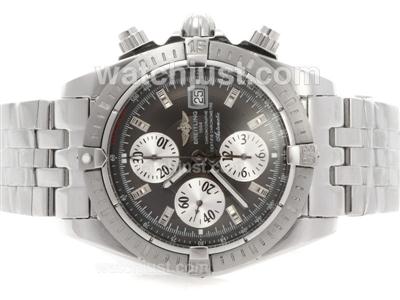 Breitling Chronomat Evolution Chronograph Swiss Valjoux 7750 Movement with Gray Dial