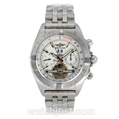 Breitling Chronomat Evolution Tourbillon Automatic with White Dial S/S