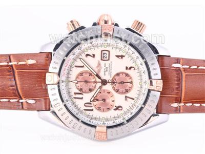 Breitling Chronomat Evolution Working Chronograph Two Tone Case with White Dial