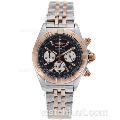 Breitling Chronomat Evolution Working Chronograph Two Tone with Black Dial-Lady Size