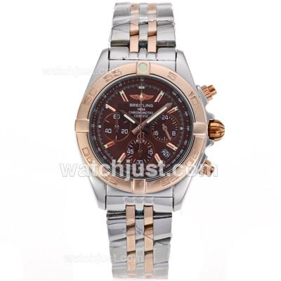 Breitling Chronomat Evolution Working Chronograph Two Tone with Brown Dial-Lady Size