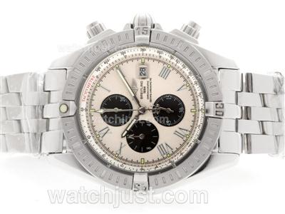 Breitling Chronomat Evolution Working Chronograph White Dial with Roman Marking S/S- 2009 New Model