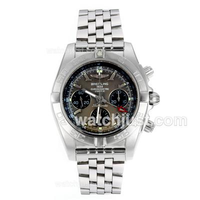 Breitling Chronomat Evolution Working GMT Chronograph Swiss Valjoux 7750 Movement with Gray Dial S/S-2012 New Version