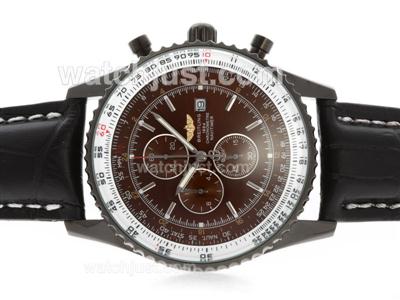 Breitling Navitimer Working Chronograph PVD Case with Brown Dial