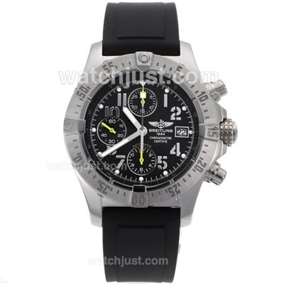 Breitling Skyland Avenger Chronograph Swiss Valjoux 7750 Movement with Black Dial-Rubber Strap