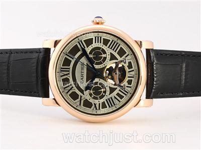 Cartier Ballon Bleau De Cartier Tourbillon Automatic Rose Gold Case with Black Dial