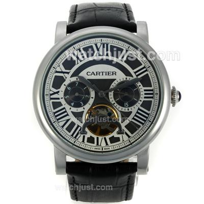 Cartier Ballon Bleau De Cartier Tourbillon Automatic with Black Dial-AR Coating