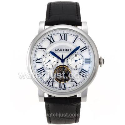 Cartier Ballon Bleau De Cartier Tourbillon Automatic with White Dial-AR Coating