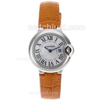 Cartier Ballon bleu de Cartier Swiss ETA Movement with MOP Dial-Leather Strap