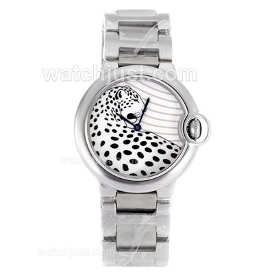 Cartier Ballon bleu de Cartier White Dial with Leopard Illustration S/S