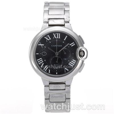 Cartier Ballon Bleu de Cartier Working Chrono SS Case with Black Dial