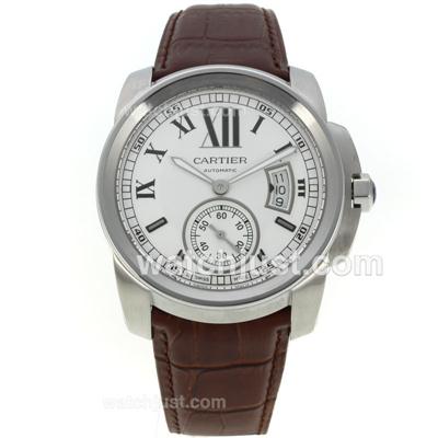 Cartier Calibre de Cartier Swiss ETA 2836 Automatic with White Dial-Sapphire Glass