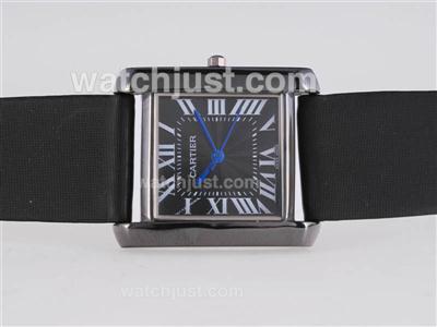 Cartier Classic PVD Case with Black Dial-Roman Marking