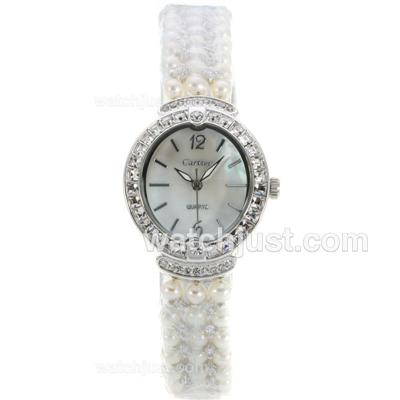 Cartier Jewelry Diamond Bezel with MOP Dial S/S