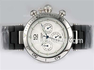 Cartier Pasha Automatic White Dial with Rubber Strap