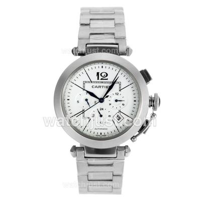 Cartier Pasha Automatic with White Dial S/S