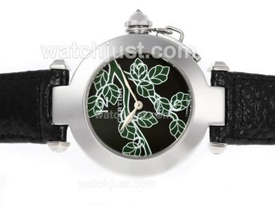 Cartier Pasha with Black Leaves Dial-Mid Size