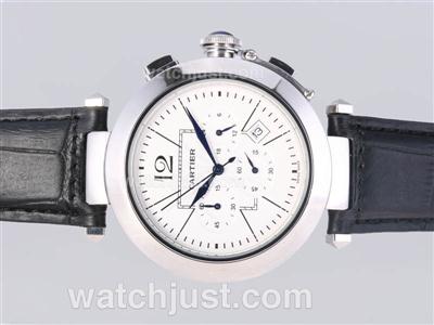 Cartier Pasha Working Chronograph with White Dial