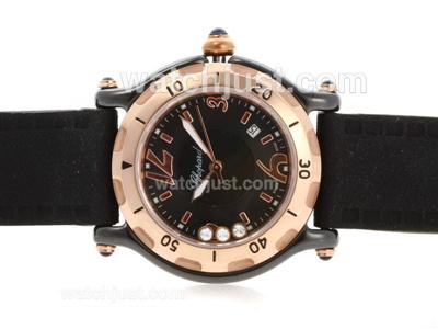 Chopard Happy Sport Butterfly PVD Case with Black Dial-Lady Size