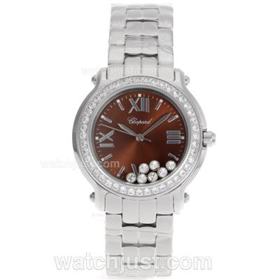 Chopard Happy Sport Diamond Bezel with Brown Dial S/S