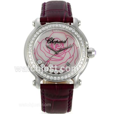 Chopard Happy Sport La Vie En Rose Diamond Bezel with MOP Dial-Lady Size