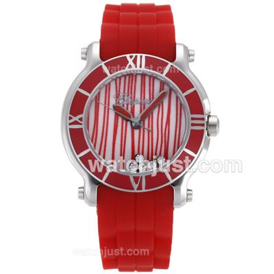 Chopard Happy Sport Red Bezel with Red Dial-Red Rubber Strap