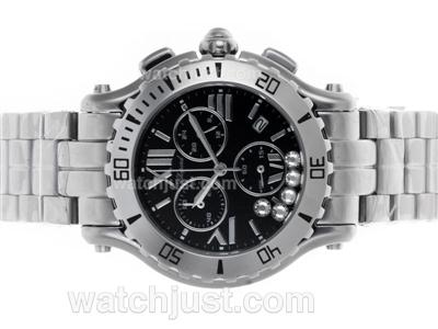 Chopard Happy Sport Working Chronograph with Black Dial S/S-Lady Size