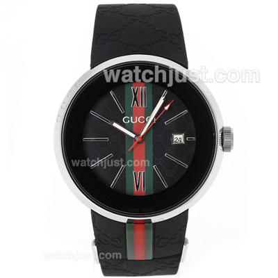 Gucci I-Gucci Collection Automatic Black Dial with Rubber Strap