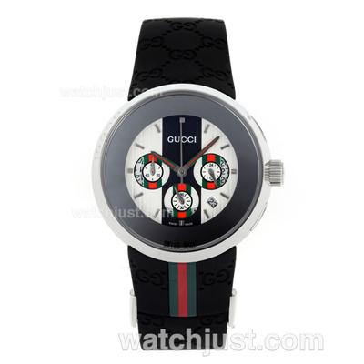 Gucci I-Gucci Collection Working Chronograph with Black Rubber Strap-Lady Size