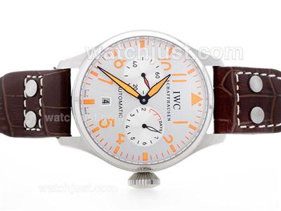 IWC Big Pilot 7 Days Working Power Reserve Automatic with White Dial - Orange Marking